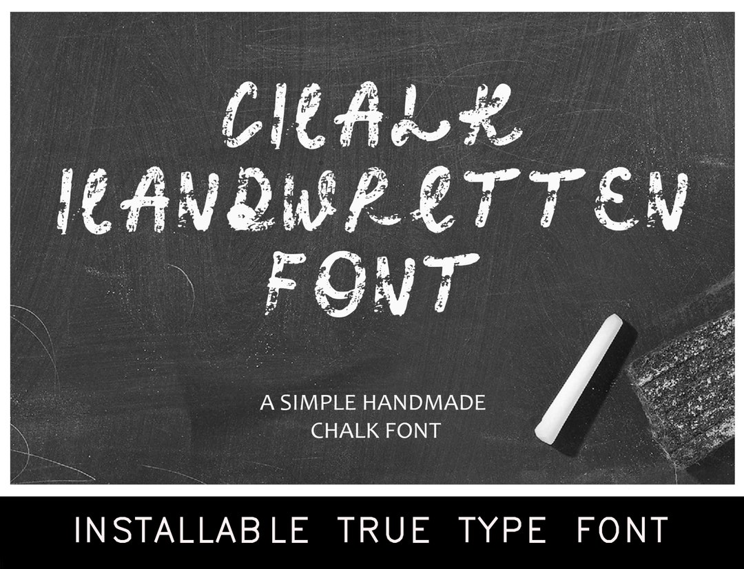 CHALKBOARD TTF, Chalk Font, Installable True Type Font, Commercial Use, Distressed Font, Grunge