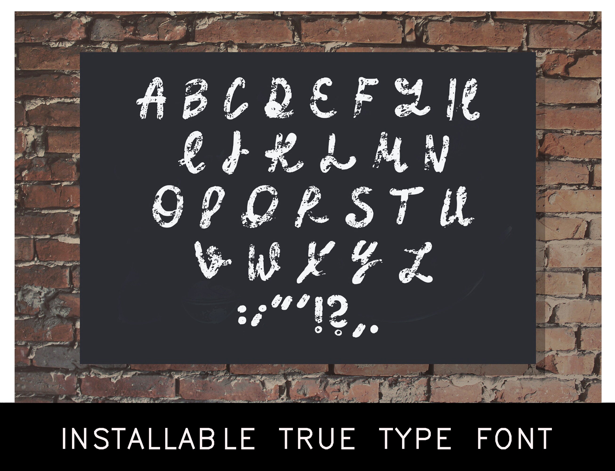 CHALKBOARD TTF, Chalk Font, Installable True Type Font, Commercial Use, Distressed Font, Grunge