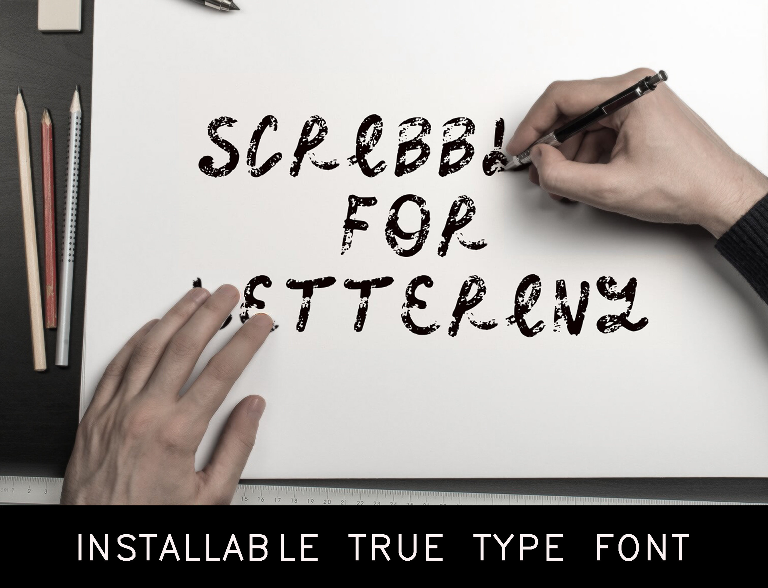 CHALKBOARD TTF, Chalk Font, Installable True Type Font, Commercial Use, Distressed Font, Grunge