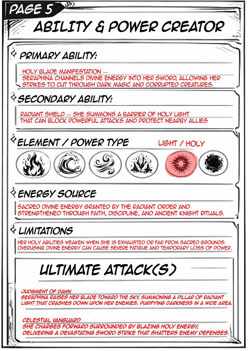 Anime OC Creation Kit | Character Design Workbook (PDF) - Etsy