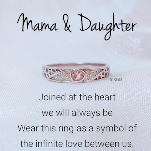Mother & Daughter Infinite Love Heart Ring - Mother&#39;s Day gifts - Ring For Woman - Gift For Daughter - Gift For Her - Minimalist Jewelry