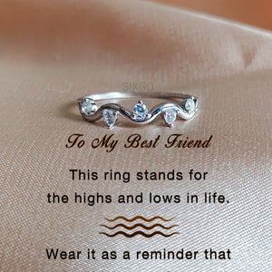 To My Best Friend, Highs And Lows Wave Ring -  Gift For Her, Back To School Gift, Christmas Gifts, Bridesmaid Gifts, Birthday Gifts