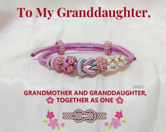 Grandmother & Granddaughter Interlocking Handmade Braided Bracelet-Gift For Granddaughter-Infinity Love Knot Bracelet-Unique Graduation Gift