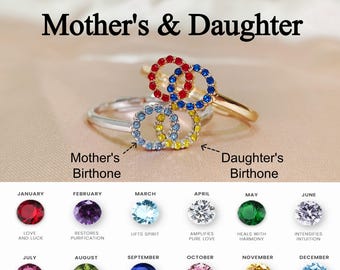 Mother & Daughter Linking Circles Ring-Gift For Mother-Mother's Ring-Custom ring-Christmas gift