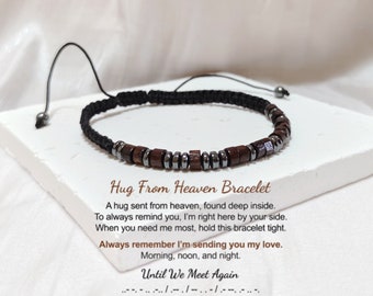 Hug From Heaven Morse Code Bracelet-A Hug Sent From Heaven, Found Deep Inside-Until We Meet Again Bracelet-Memory of your departed loved one