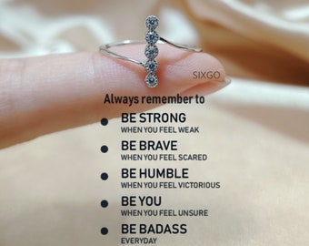 Be You Badass Dots Ring-Christmas Gift For Daughter-Self Love Ring-Courage Ring-Unique Wedding jewelry-Friendship Ring