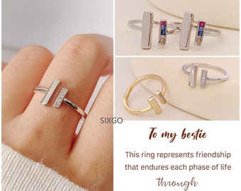 To My Bestie Thick And Thin Ring-Bridesmaid Gift-Adjustable Friendship Ring-BFF Rings-Birthday Gifts -Minimalist Jewelry
