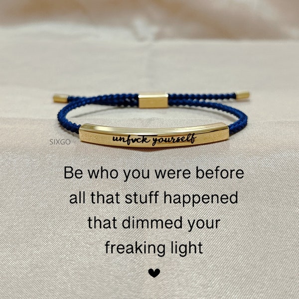 Unfuck Yourself Tube Bracelet - Empowerment Jewelry - Gift For Her - Christmas Gifts - Self Love Bracelet - Inspiring Gift - To My Bestie