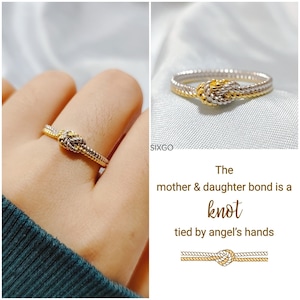 Mother & Daughter Bond Handcrafted Two Strand twisted Knot Ring -Minimalist Ring -Birthday Gift from Mom -Ring For Women -Gifts For Daughter