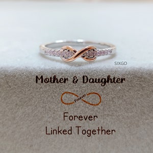 Mother & Daughter Forever Linked Together Ring - Gift For Daughter - Infinity Rings - Minimalist Ring - Mother Daughter Ring - Birthday Gift