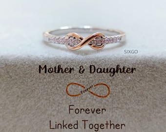 Mother & Daughter Forever Linked Together Ring - Gift For Daughter - Infinity Rings - Minimalist Ring - Mother Daughter Ring - Birthday Gift