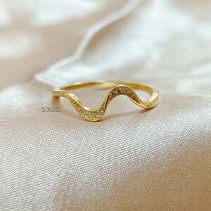 A Self-Reminder, Youve Survived Too Many Storms Minimalist Wave Ring, Self Love Ring, Unique High And Low Ring, Christmas Gift,Gift For Her Gold