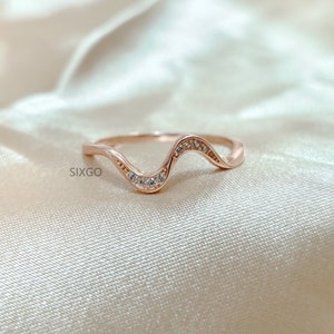 A Self-Reminder, Youve Survived Too Many Storms Minimalist Wave Ring, Self Love Ring, Unique High And Low Ring, Christmas Gift,Gift For Her Rose gold