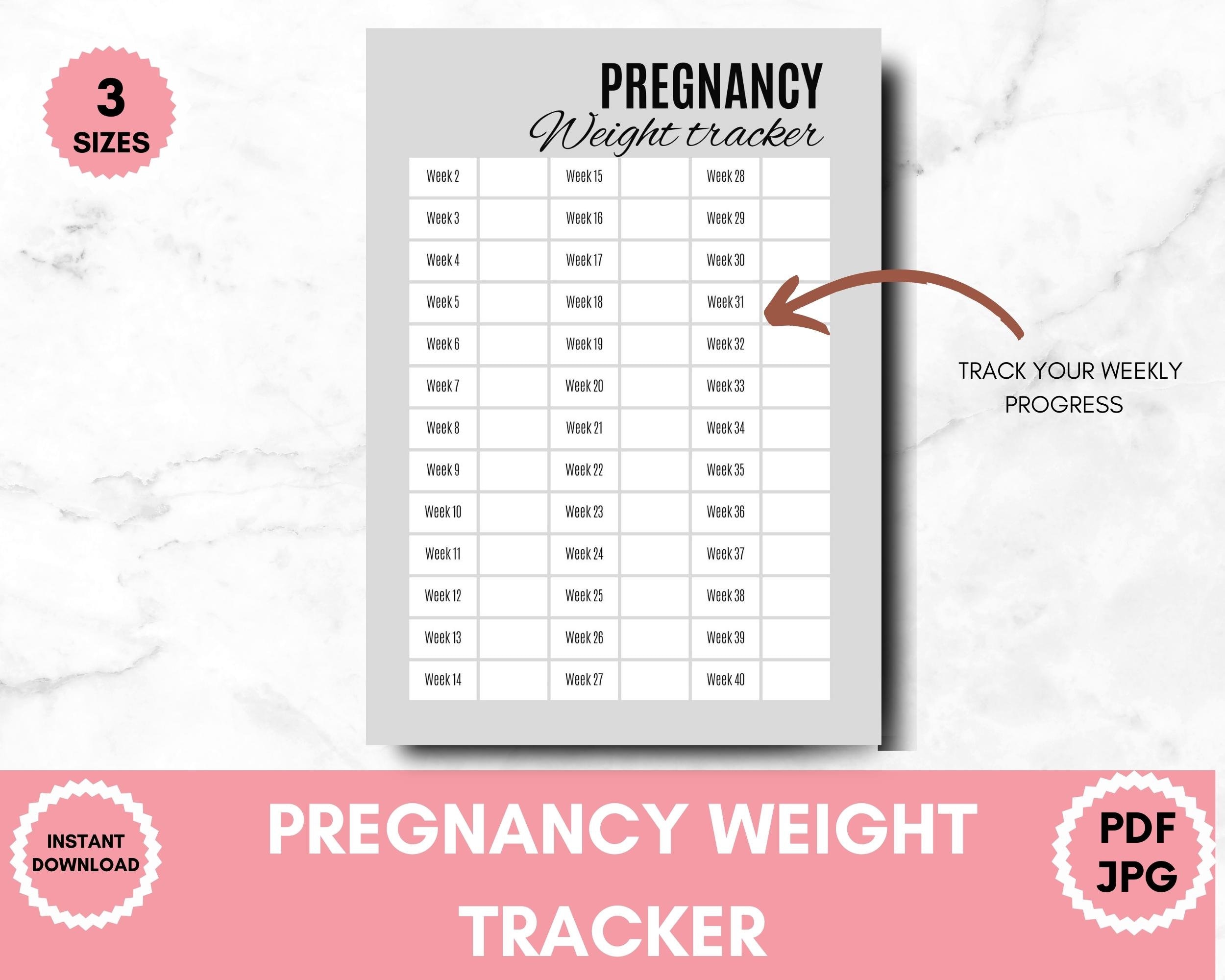 Pregnancy Weight Tracker Printable, Pregnancy Journal Gift Digital Diary Gift, Expecting Mom ...