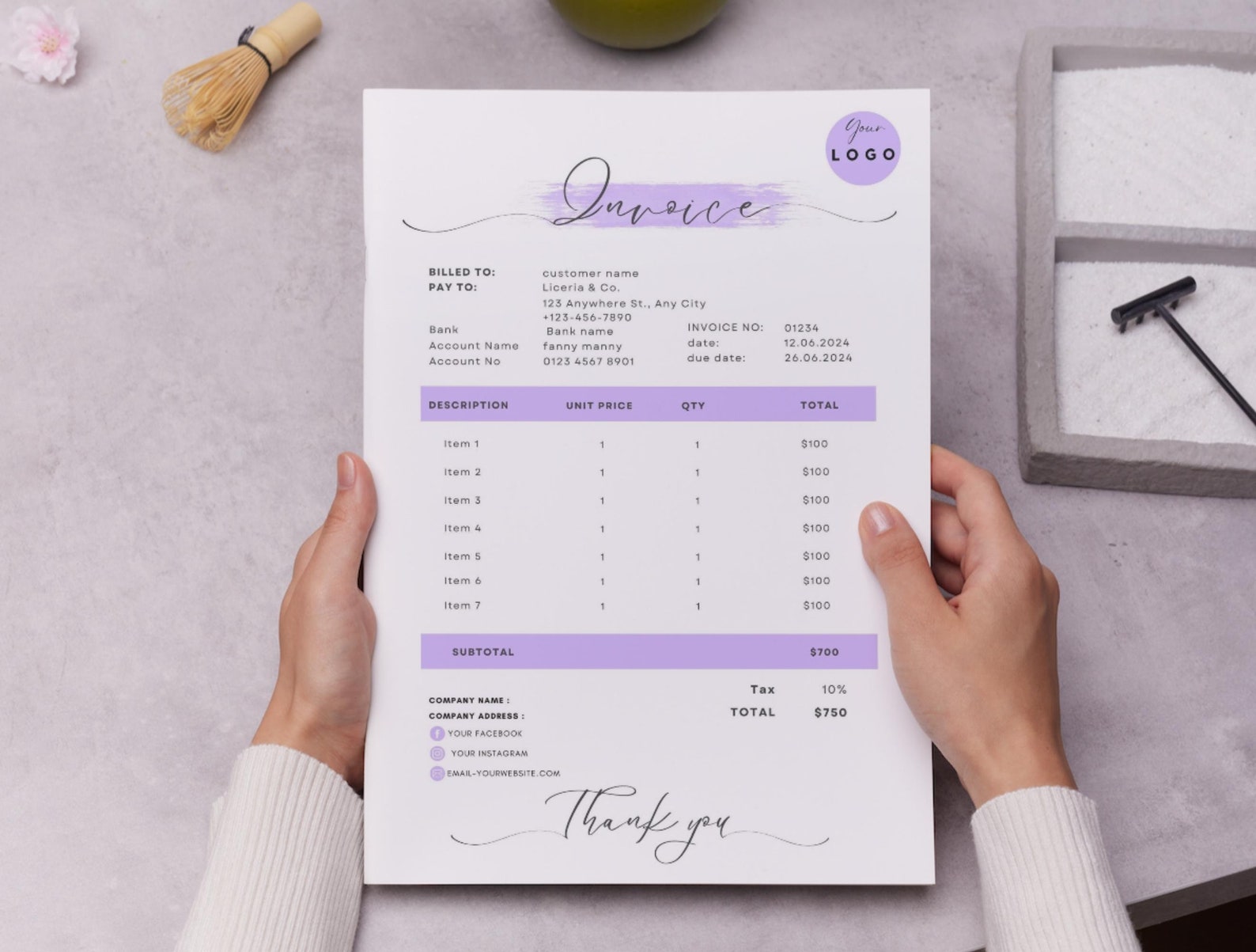 Editable Order Form and Invoice Template for Small Business,printable ...