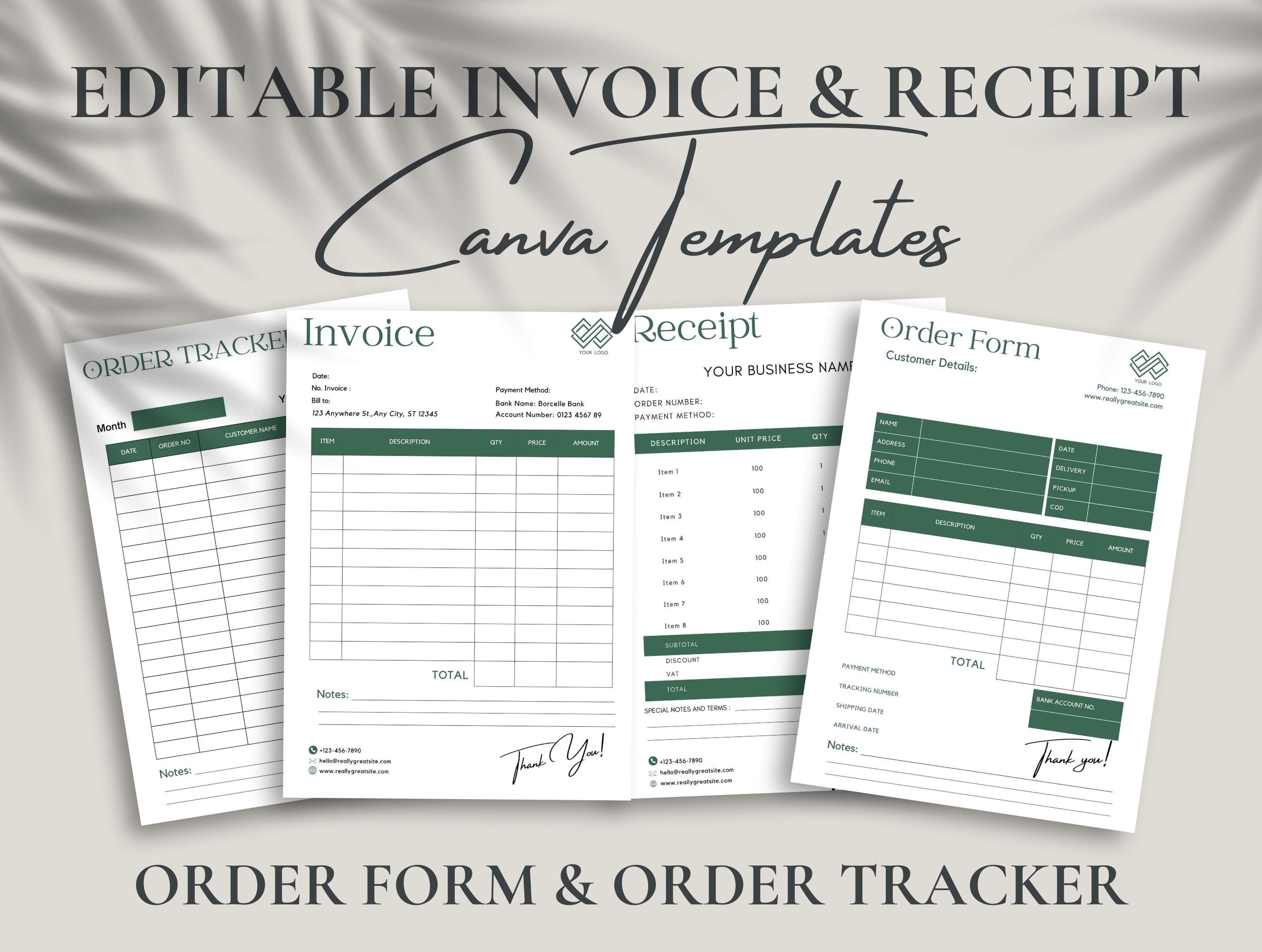 Editable Order Form and Invoice Template for Small Business - Etsy