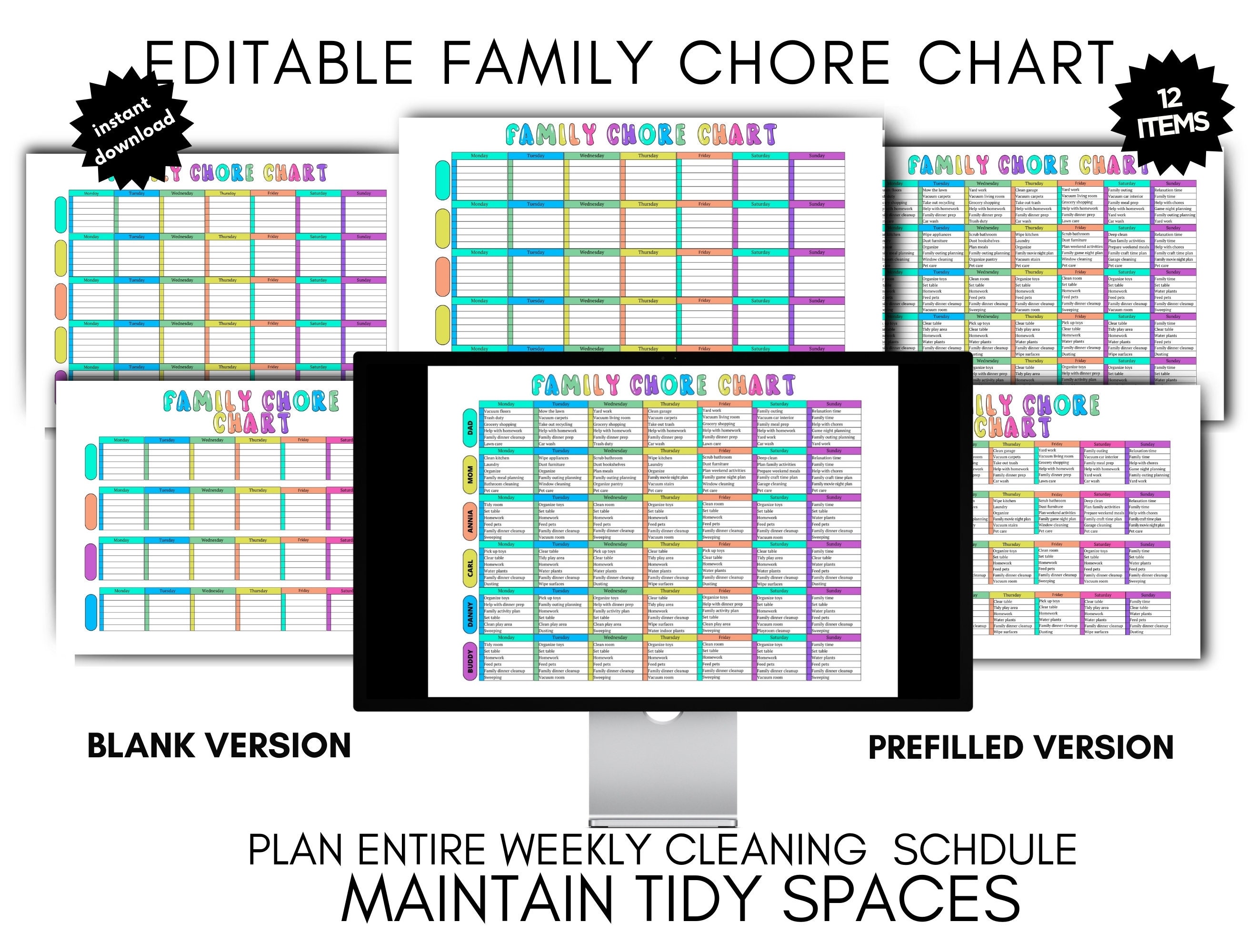 Stay on Top of Household Chores With This Editable Canva Template ...
