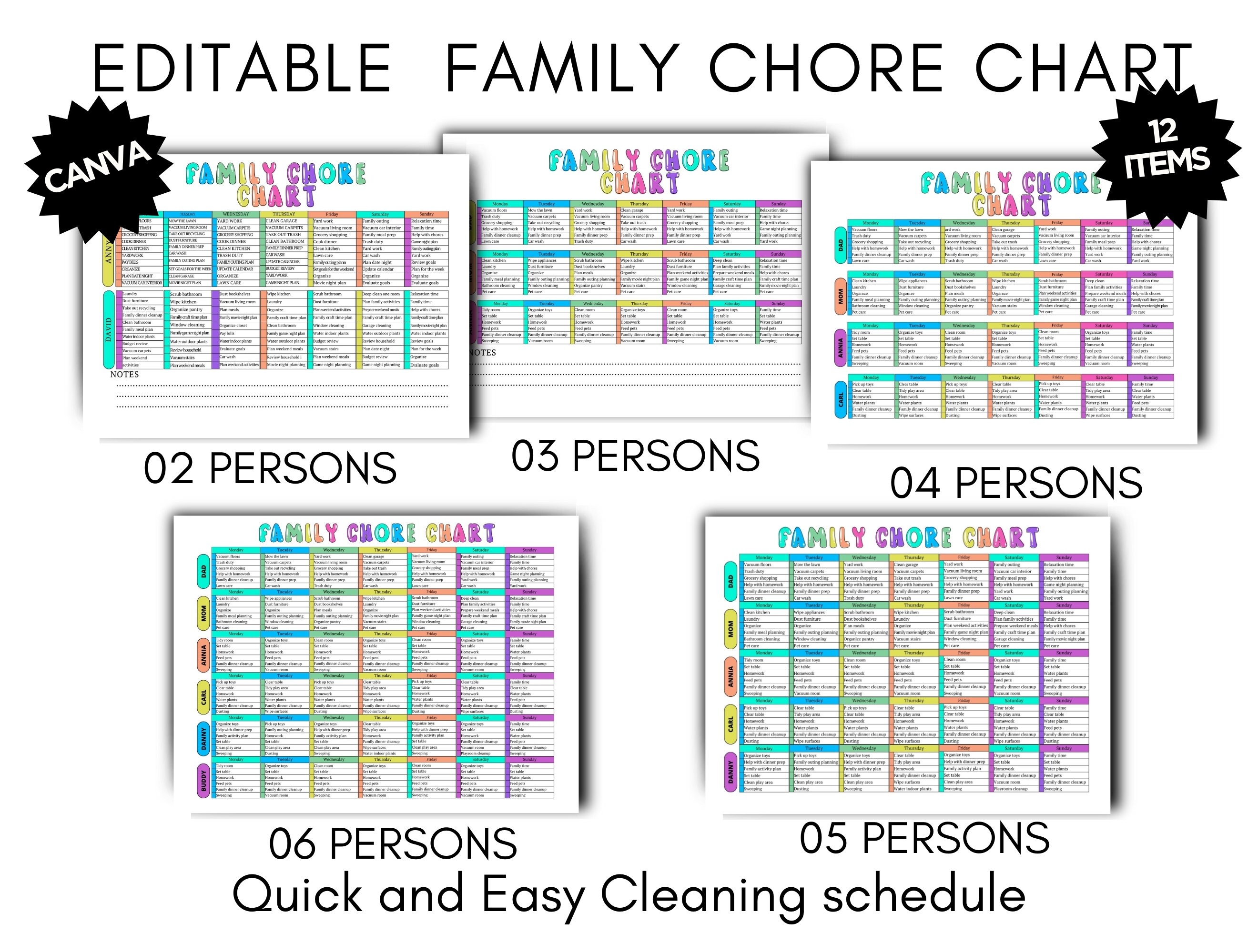 Stay on Top of Household Chores With This Editable Canva Template ...
