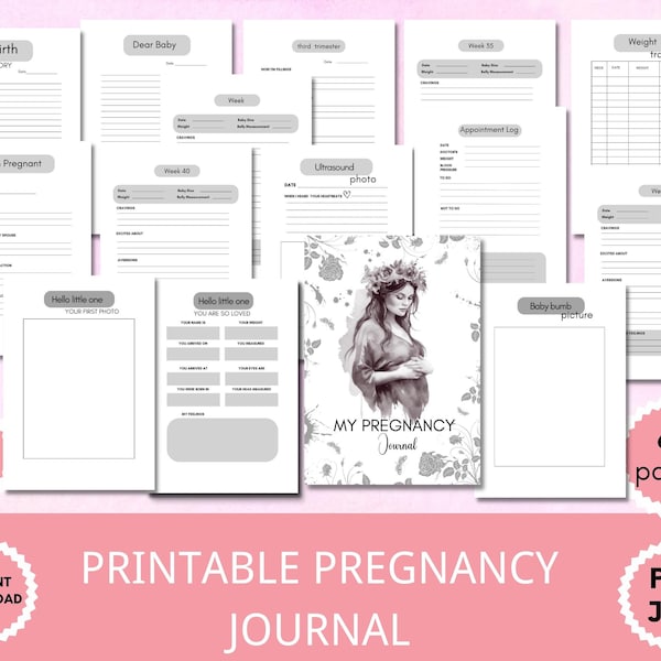 pregnancy journal gift for mom to be , editable pregnancy diary Expecting Mom Gift, maternity gift baby book, Keepsake Pregnancy Album