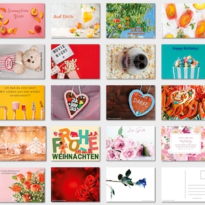 Postal com verniz perfumado, escolha o seu postal preferido entre 19 motivos diferentes.