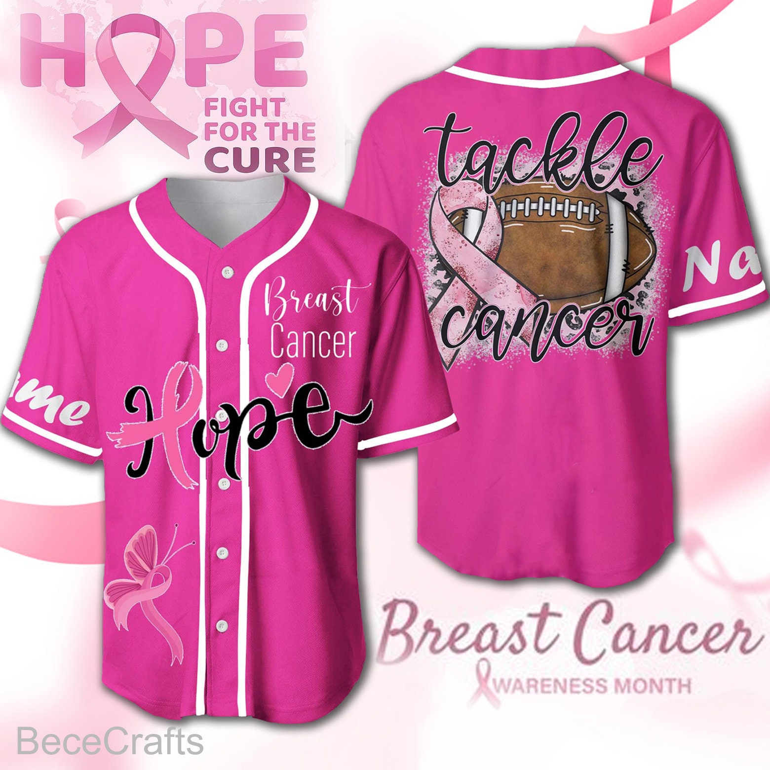 MOQ 5pcs $25 Custom Pink Ribbon Crew Neck Softball Team Jerseys for Breast  Cancer Events - AliExpress