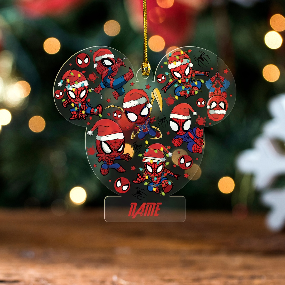 Personalized Spiderman Christmas Ornament Mickey Marvel Etsy