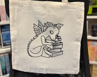 Bookdragon cloth bag | Tote bag | Book bag 40 x 36 cm