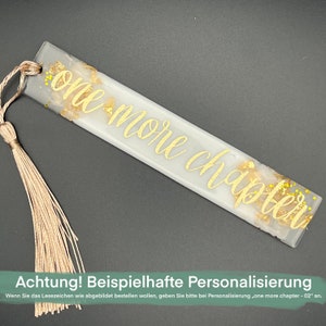 Lesezeichen Resin Personalisierbares Lesezeichen weiß-goldenes Lesezeichen Bild 4