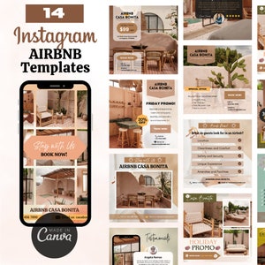 Modèle de publication Instagram Airbnb, modèle de médias sociaux VRBO modifiable, modèle Instagram de location à court terme, publication Instagram de location de vacances