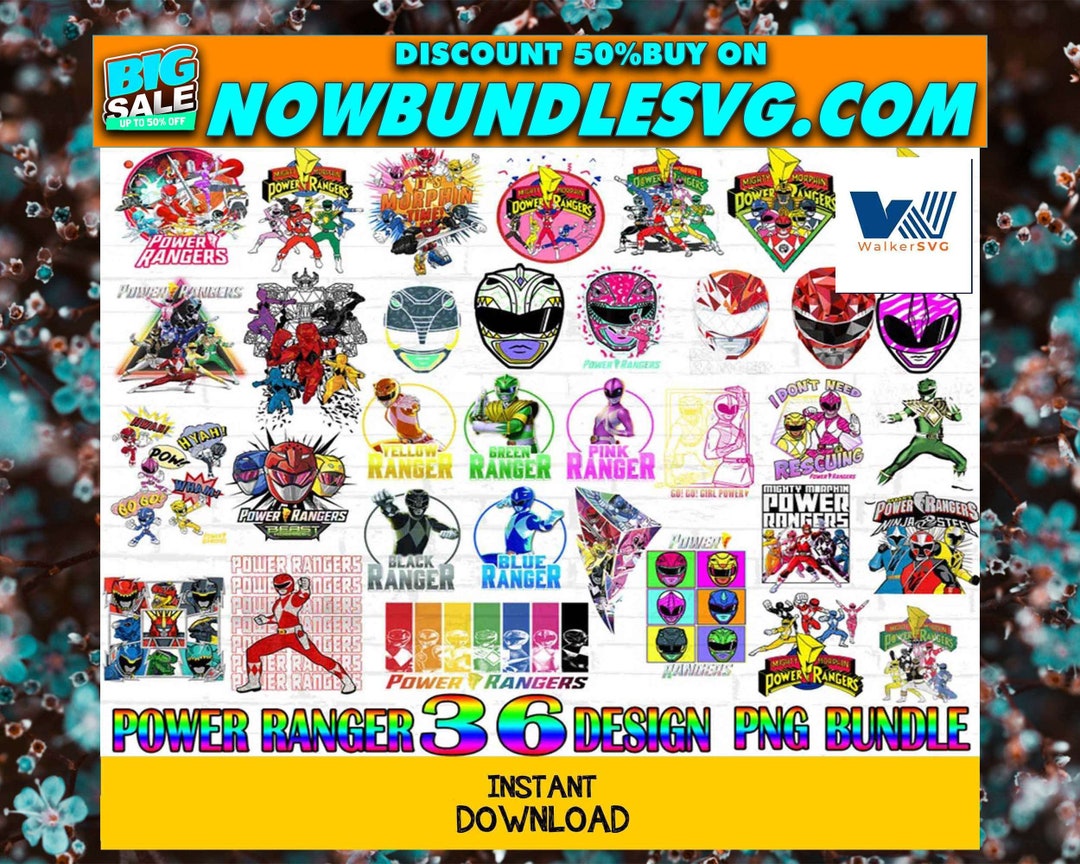 Power Rangers Png 36 File Bundle Power Rangers Svgfile Cut - Etsy