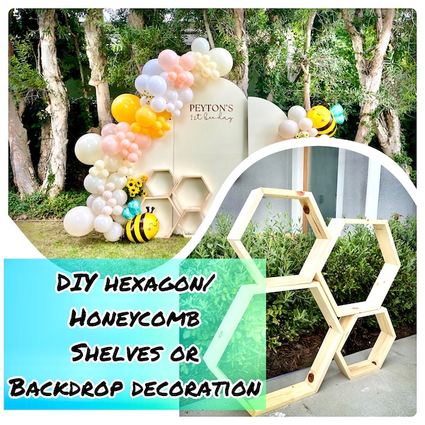 Étagères hexagonales/en nid d'abeille ou décoration de toile de fond à faire soi-même - Instructions du plan de construction
