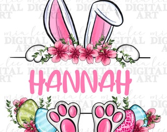 Easter bunny name frame png sublimation design download, Happy Easter Day png, Easter bunny png, custom name bunny png, sublimate download