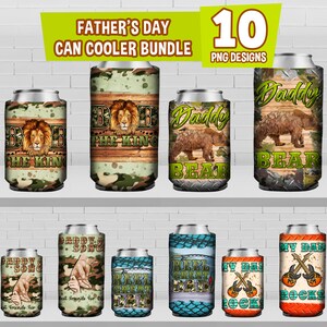 Father&#39;s Day 12 oz slim and regular soft can cooler bundle png, can cooler wrap png, can cooler bundle png, sublimate designs download