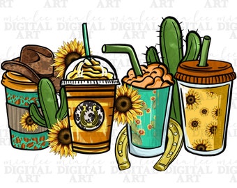 Western coffee cups png sublimation design download, coffee love png, western patterns png, coffee cups png, sublimate designs download
