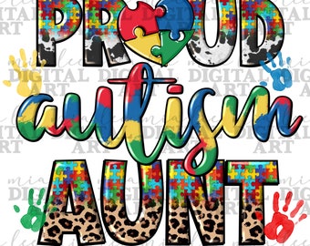 Tia orgulhosa do autismo png download de design de sublimação, conscientização do autismo png, quebra-cabeça do autismo png, vida do autismo png, download de designs sublimados