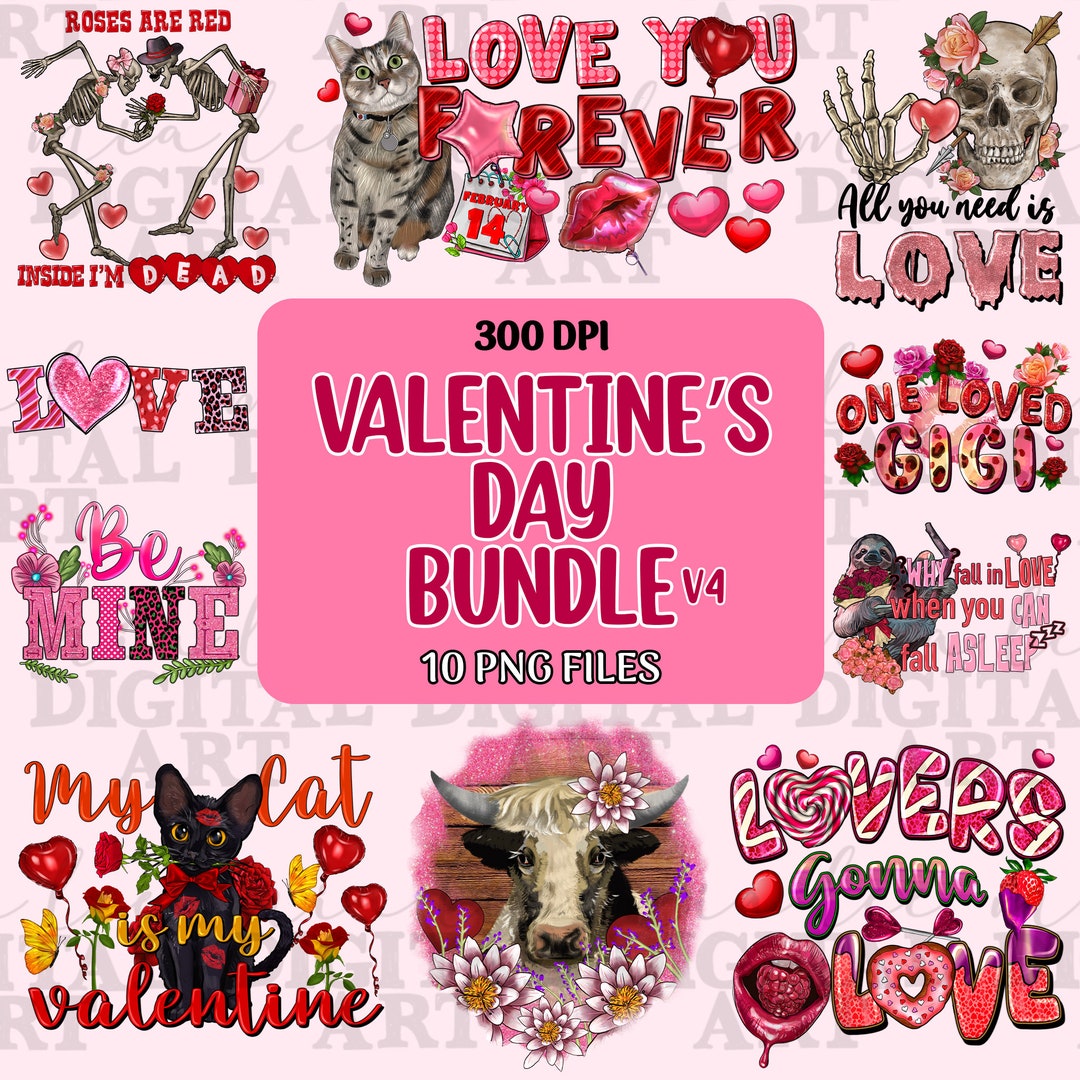 Valentine's Day Bundle V4 Png Sublimation Design Download, Happy ...