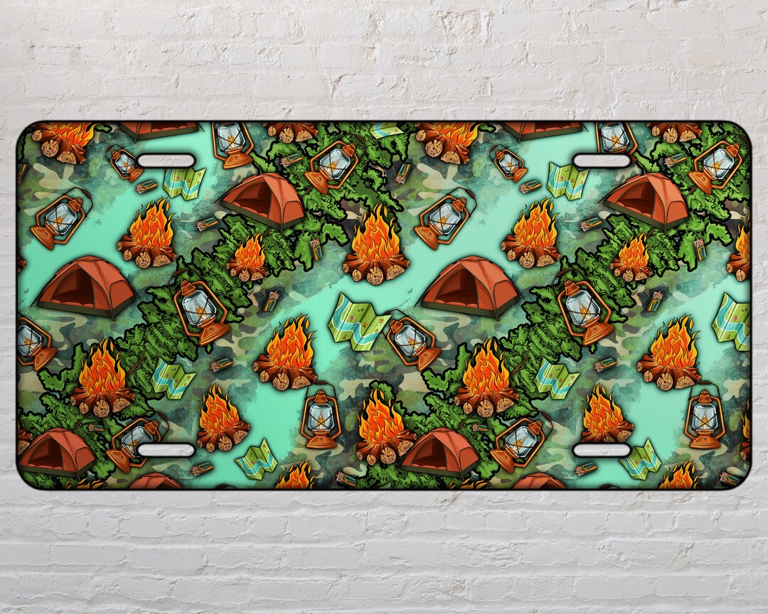 Camping License Plate Png Sublimation Design Download Western Etsy