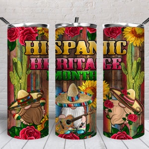 Hispanic Heritage Month gnomes 20 oz skinny tumbler png, Mexican tumbler wrap png, gnomes 20 oz tumbler designs, tumbler png download