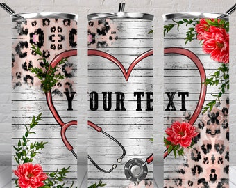Personalized Nurse 20 oz skinny tumbler png, tumbler wrap png, western 20 oz tumbler designs, Nursing png, Nurse png, tumbler png download