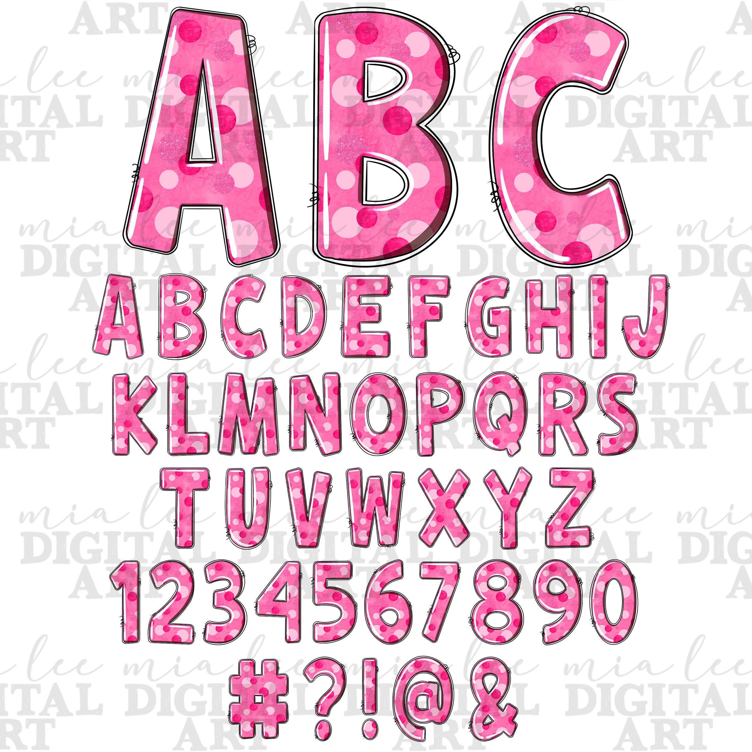 Breast Cancer Alphabet Png Files Bundle, Cancer Doodle Letters Png ...