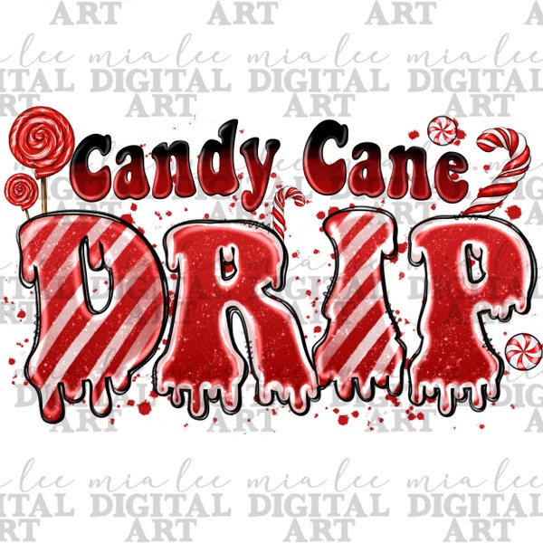 Candy cane drip png sublimation design download, Merry Christmas png, Happy New Year png, candy cane png, sublimate designs download