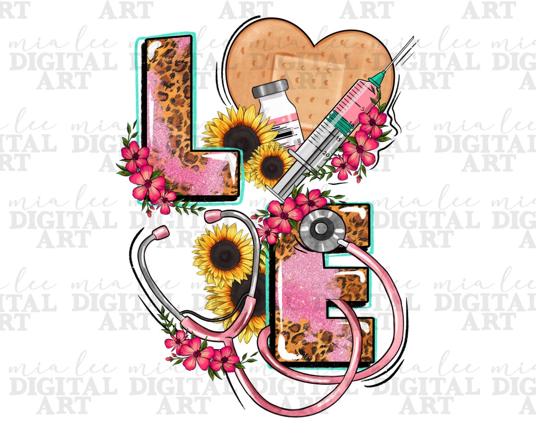 Love Nurse Png Sublimation Design Download, Nurse Png, Nursing Png ...