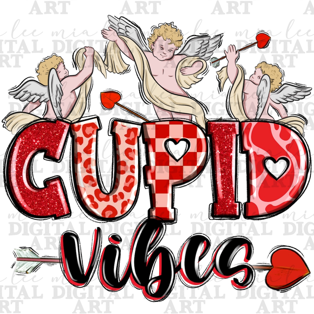 Cupid Vibes Png Sublimation Design Download, Happy Valentine's Png ...
