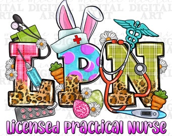 Easter LPN Licensed Practical Nurse png sublimation design download, Easter Day png, Easter png, Nurse png, Nursing png, designs download