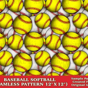 Baseball and Softball seamless pattern digital paper, digital seamless pattern png, sport seamless pattern png, printable scrapbook paper