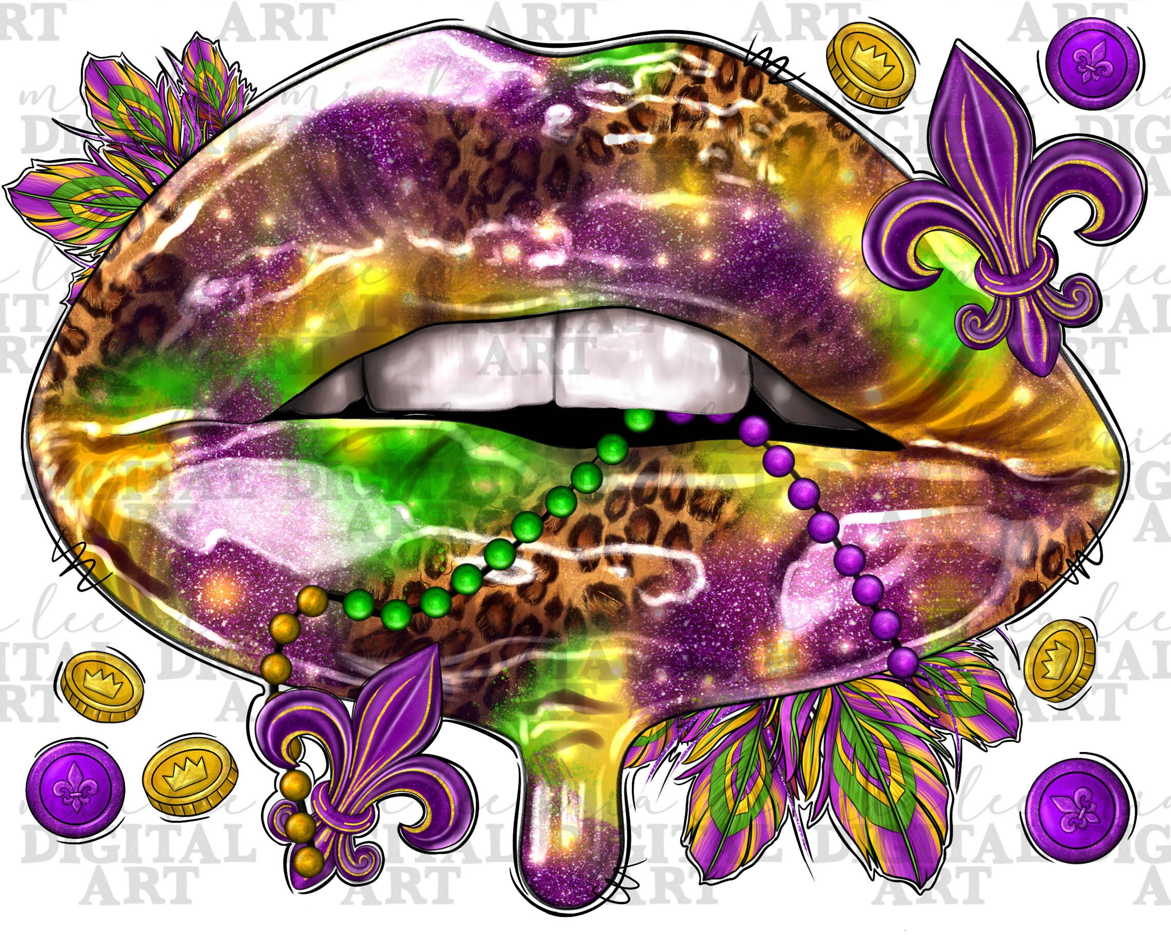 Mardi Gras Lips Png Sublimation Design Download Western Mardi - Etsy