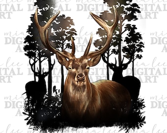 Personalisierte Hirsch Png Sublimation Design Download, Jagdleben Png, handgezeichnete Hirsch Png, Hirsch jagen Png, sublimieren Designs Download