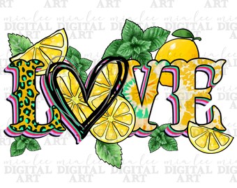 Love summer lemon png sublimation design download, summer png, hello summer png, summer fruit png, sublimate designs download