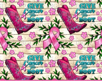 Give Cancer the boot seamless pattern digital paper, Cancer digital seamless pattern png, seamless pattern png, printable scrapbook paper