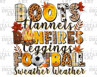 Boots flannels bonfires leggings American Football sweather weather, Fall vibes png, Autumn png, Fall leaves png, sublimate designs download